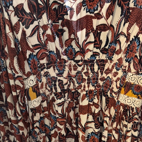 Miami Floral & Cheetahs Bohemian Open Front Dress with Lace Detail L/XL - Picture 8 of 9